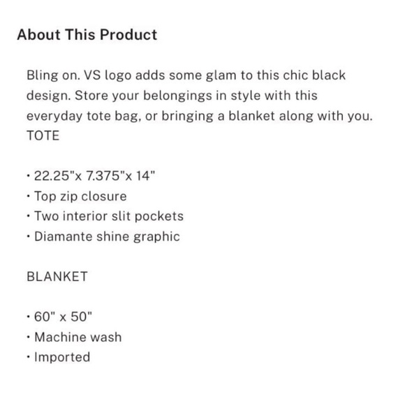 Victorias Secret Tote and Blanket - Picture 2 of 5